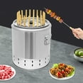 thumbnail image 3 of BBQ Charcoal Grill, Stainless Steel Barbecue Barrel, Portable Smokeless Barbecue Barrel, 3 of 13