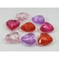 thumbnail image 4 of U8MO 50 Transparent Color Acrylic Faceted Heart Charm Beads 18mm Various Pink Red -Red, 4 of 8