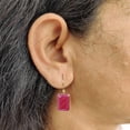 thumbnail image 4 of Natural Ruby Earrings, 14K Solid Yellow Gold Ruby Earrings, Octagon Earrings, July Birthstone, Christmas Gift, Bezel Earrings, Ruby Jewelry, 4 of 4