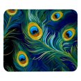 thumbnail image 1 of Alfombrilla de ratón con plumas de pavo real, personalizada, con textura premium, base de goma antideslizante, tamaño pequeño, 21 x 24 cm, 1 of 1
