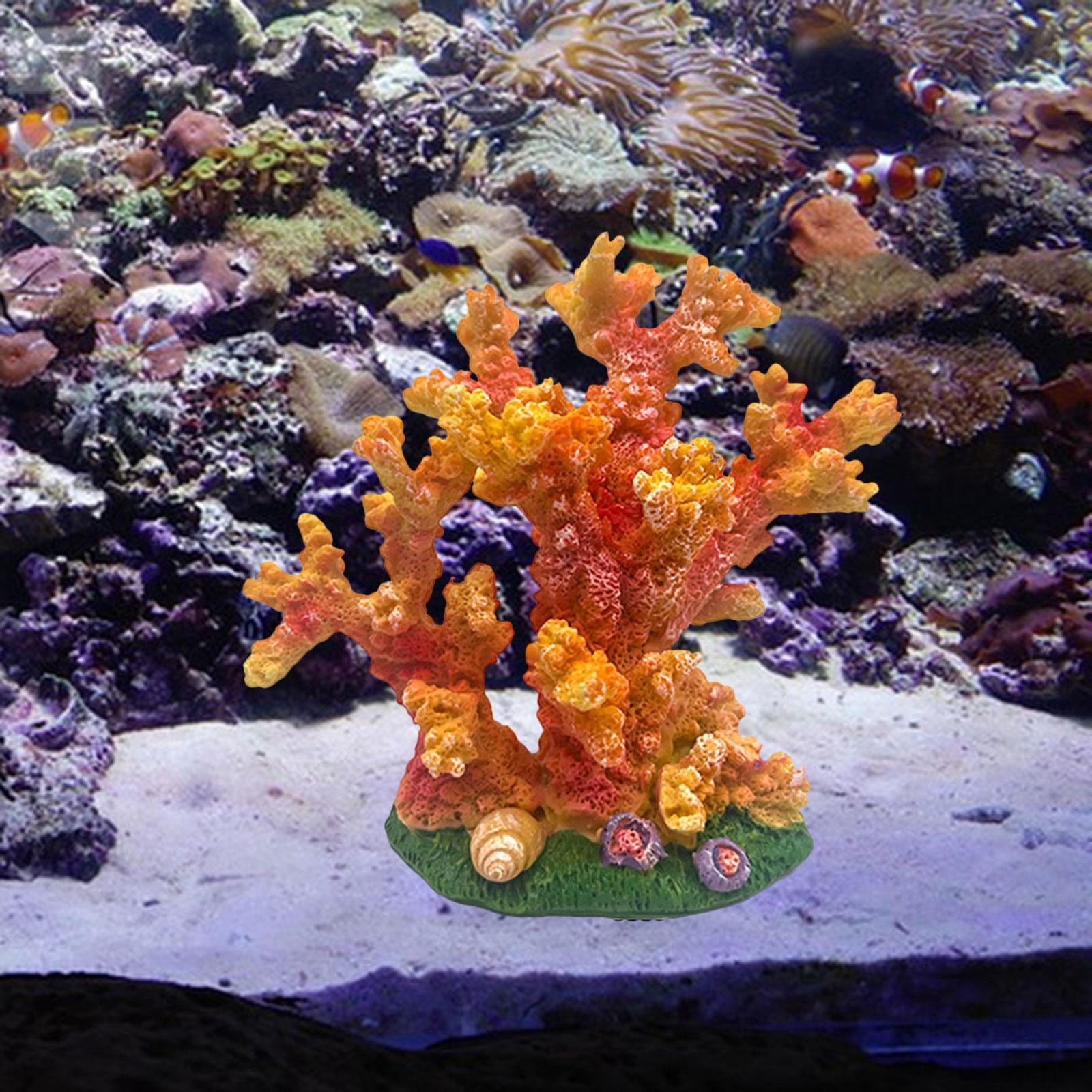 Fzaqwen Artificial Coral Figurine Sculpture Accessory Home Decor Versatile Creative Fish orange