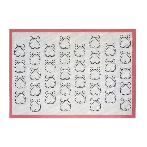 Tapete de silicona para hornear macarrones con diseño de corazones, antiadherente, resistente al calor, reutilizable para horno, barbacoa, repostería y galletas, fácil de limpiar