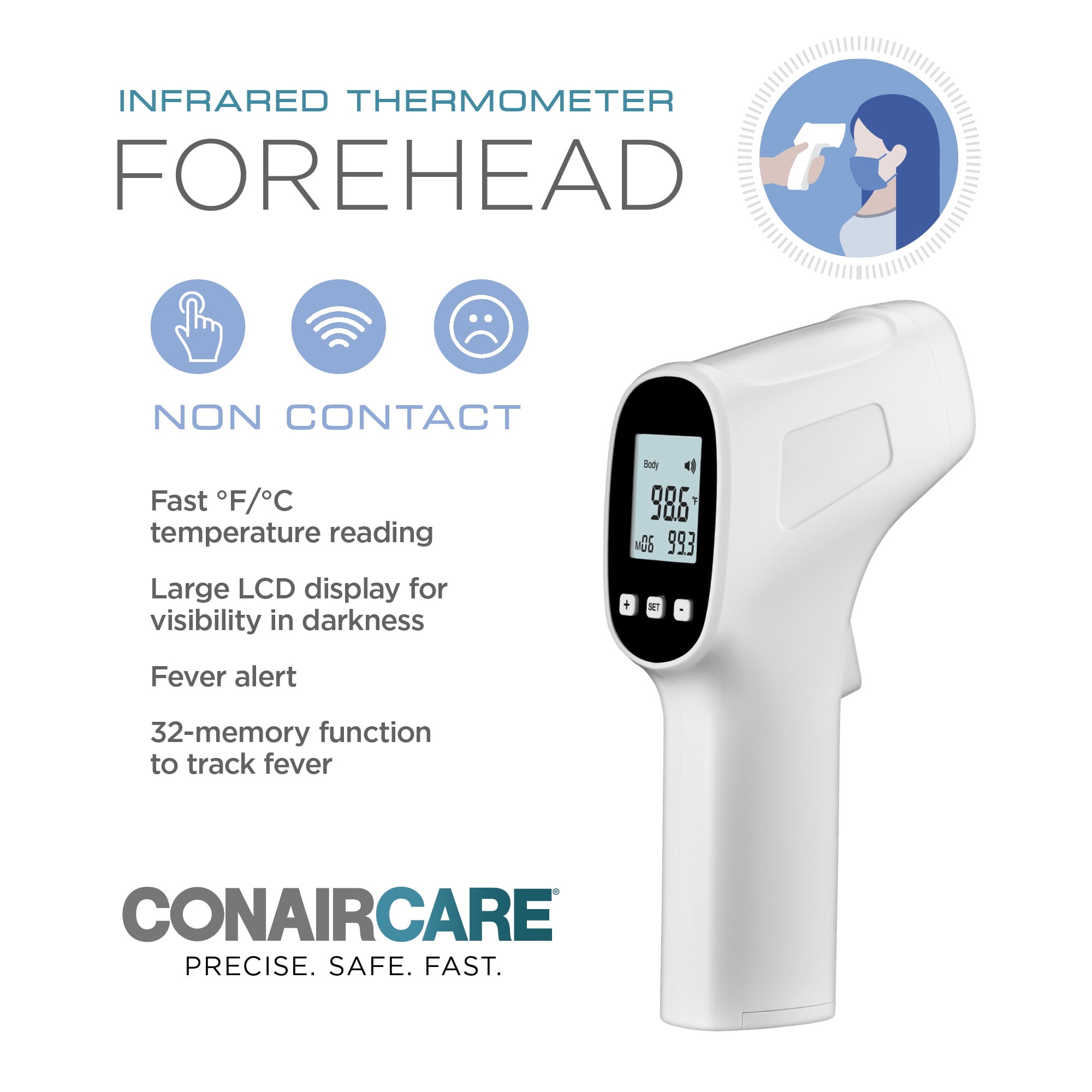 New Conaircare Infrared Forehead Thermometer ITH93 