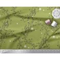 thumbnail image 3 of Soimoi Green polyester Crepe Fabric Dot & Wreath Hand Drawn Print Fabric by the Yard 42 Inch Wide, 3 of 3