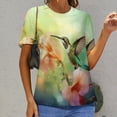 thumbnail image 6 of Flower Hummingbird Women's Short Sleeve T-Shirt Crew Neck Casual Summer Trendy Loose Fit Tops, 6 of 6