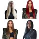 thumbnail image 5 of 24in Synthetic Wig for Women Black Medium Length Straight Hair Wig Cosplay Wig for Parties and Dates, 5 of 5