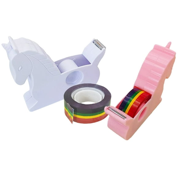 HLONK2 Pcs Desktop Tape Dispenser Portacelos Cutter Adhesive Reel Sturdy Storage
