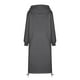 thumbnail image 4 of Vestido largo informal holgado con capucha y bolsillos para mujer - Vestido sudadera de felpa, capucha con cordón, abertura lateral, adecuado para otoño/invierno, tallas S-XXXXXL, 4 of 5