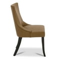 thumbnail image 5 of CHITA Upholstered Dining Chairs with Wood Legs Set of 2, Faux Leather in Tan Yellow, 5 of 7