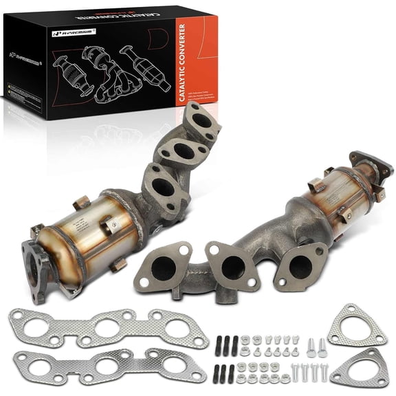 A-Premium Left and Right 2-PC Exhaust Manifold Catalytic Converter Kit Direct-Fit Compatible with Nissan Frontier 2002-2004 3.3L Xterra 2002-2004 3.3L EPA Compliant Replace# 140029S210