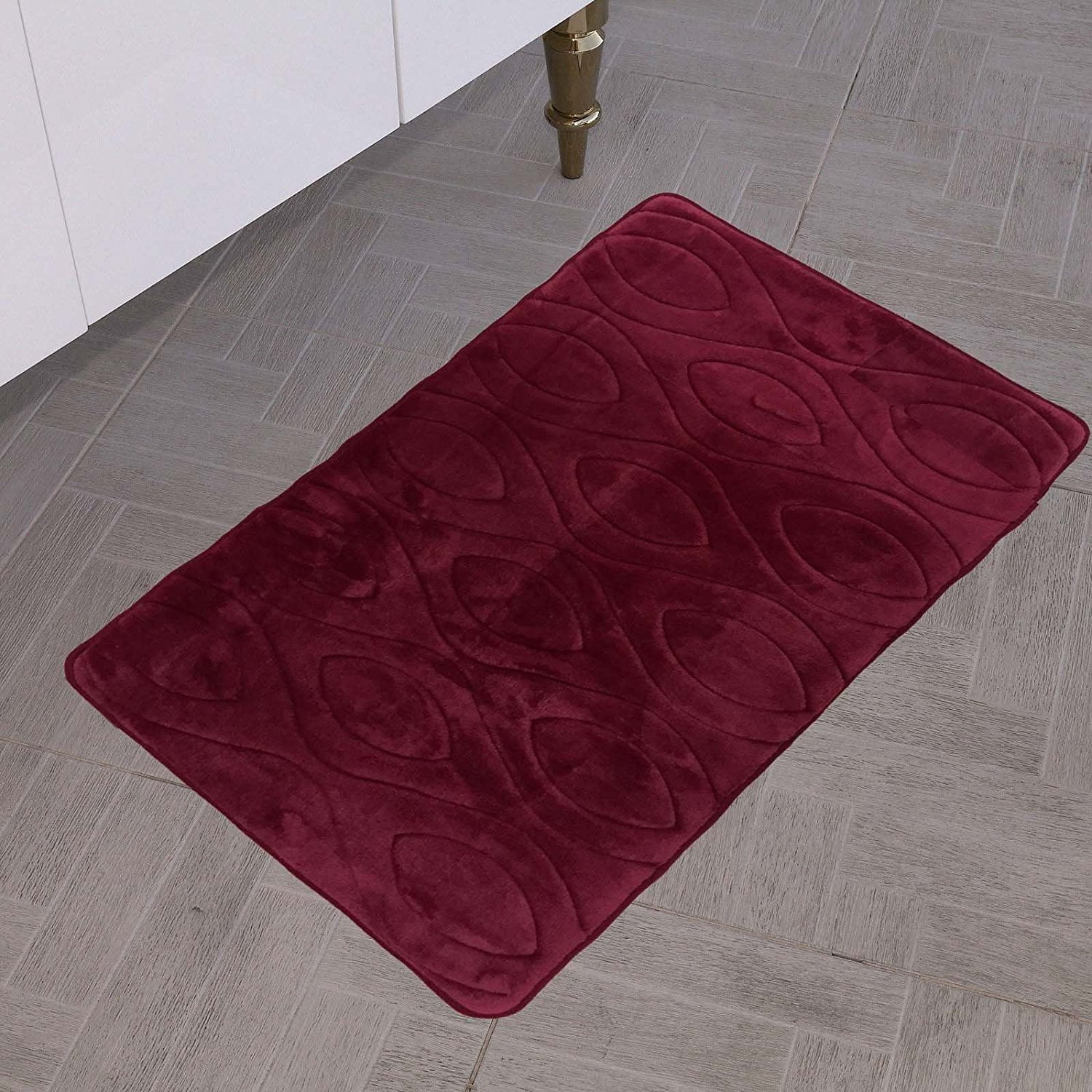 All American Collection New Solid 1 Piece Memory Foam Bathroom Mat