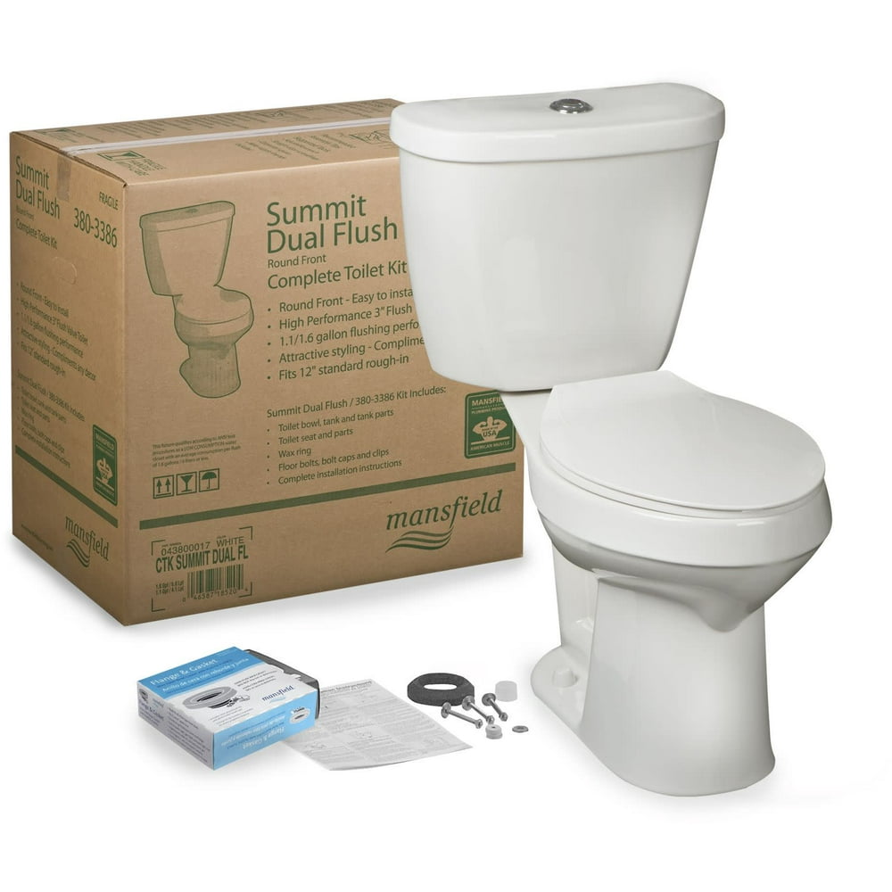 Mansfield 4380Ctk Summit 1.1/1.6 Gpf DualFlush TwoPiece Round Toilet
