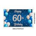 thumbnail image 3 of Blue Themed Glittery 60th Birthday Banner Backdrop Background Party Supplies Photography Props Birthday Decoration Birthday Party Decorations, 3 of 8