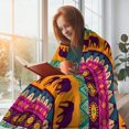 thumbnail image 6 of Bohemian Elephant Throw Blankets, Bohe Super Soft Fleece Cozy Blankets Couch Bed Decor, Warm Fuzzy Flannel Blanket for Adults Women 50x60 Inches, 6 of 6