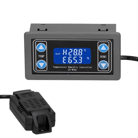 Temperature Humidity Controller,Digital LCD Temperature Humidity Controller Indicator Intelligent Controller Precise Environmental Control Ad-justable Settings Temperature Humidity Management