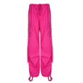 thumbnail image 6 of Hpapadks Womens Pants Low Waist Wide Leg Solid Baggy Cargo Pant Streetwear Womens Slacks Hot Pink S, 6 of 6