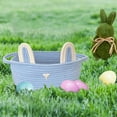 thumbnail image 5 of Nmdmisc Easter Basket for Boys Girls Easter Bunny Basket with Rabbit Ears, Easter Egg Hunting Basket Easter Baskets for Children Kids Babies First Easter Gifts Blue 12.2*8.2*5.1 in, 5 of 6