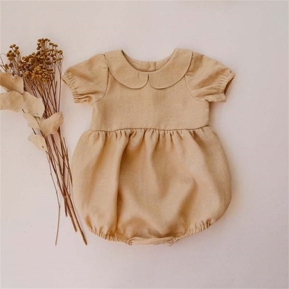 Toddller Baby Girls Romper Linen Solid Baby Cloth Daily Wear Summer Sleeveless Climbing Cloth Christmas Girls Dresses Size 6X Girls Dresses Size 8 Red Girls Dresses Christmas Girls Dresses Size 1