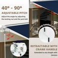 thumbnail image 5 of 7.8' x 6.8' Manual Retractable Awning, Patio Awnings Sunshade Shelter Cover with Crank Handle and Water-Resistant Polyester, Outdoor Canopy Sunsetter Awnings for Door, Window, Deck, Navy Blue, 5 of 7