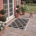 thumbnail image 4 of SAFAVIEH Courtyard Allison Geometric Bordered Indoor/Outdoor Area Rug, 2' x 3'7", Black/Beige, 4 of 13