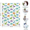 thumbnail image 4 of White Colorful Dinosaurs Clovers Pattern Blanket,Comfortable Soft Flannel Throw Blanket,All Season,Warm Lightweight Blankets for Sofa Bed Couch Living Room Chair,30"x40", 4 of 4