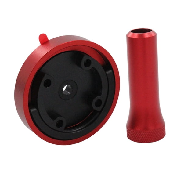 Colaxi Universal Gas Cap Adapter Fuel Flap Bypass Opener Leakproof Aluminum Alloy Sturdy Cylinder Adapter for Easy Evap Leak Testing Red
