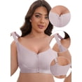 thumbnail image 3 of DARING DIVA Zip Front Lift Up Wirefree Full Soft Cup Breathable Bras S Gray, 3 of 6