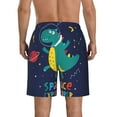 thumbnail image 3 of Kll Dinosau Space Explorer Men'S Casual Summer Beach Shorts Hawaiian Shorts With Pockets-X-Large, 3 of 9