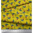thumbnail image 2 of Soimoi Polyester Crepe Fabric Text,Rugby Ball & Bird Cartoon Decor Fabric Printed Yard 42 Inch Wide, 2 of 3