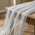thumbnail image 4 of Sm:)e Silk Gold Foil Gauze Tablecloth Silver 60x84 Inch - Glitter Metallic Sheer Table Cover for Dining, Wedding, Party, and Events - Durable & Stylish Home Decor, 4 of 7