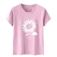 thumbnail image 6 of NSLGXD Women's T Shirts Summer Round Neck Short Sleeve Shirts Loose Fit Graphic Tees Flowy Elegant Tshirt Top S-3XL Pink Tee Shirts, 6 of 6
