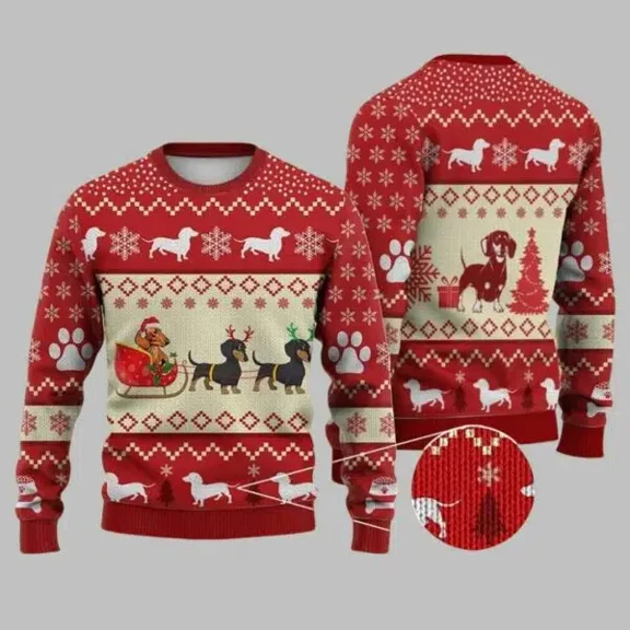 Dachshund Christmas 3D Christmas Sweater