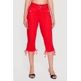 thumbnail image 3 of Women's Belted Capri Cargo Pants with Ruched Drawstring Hem, 3 of 4