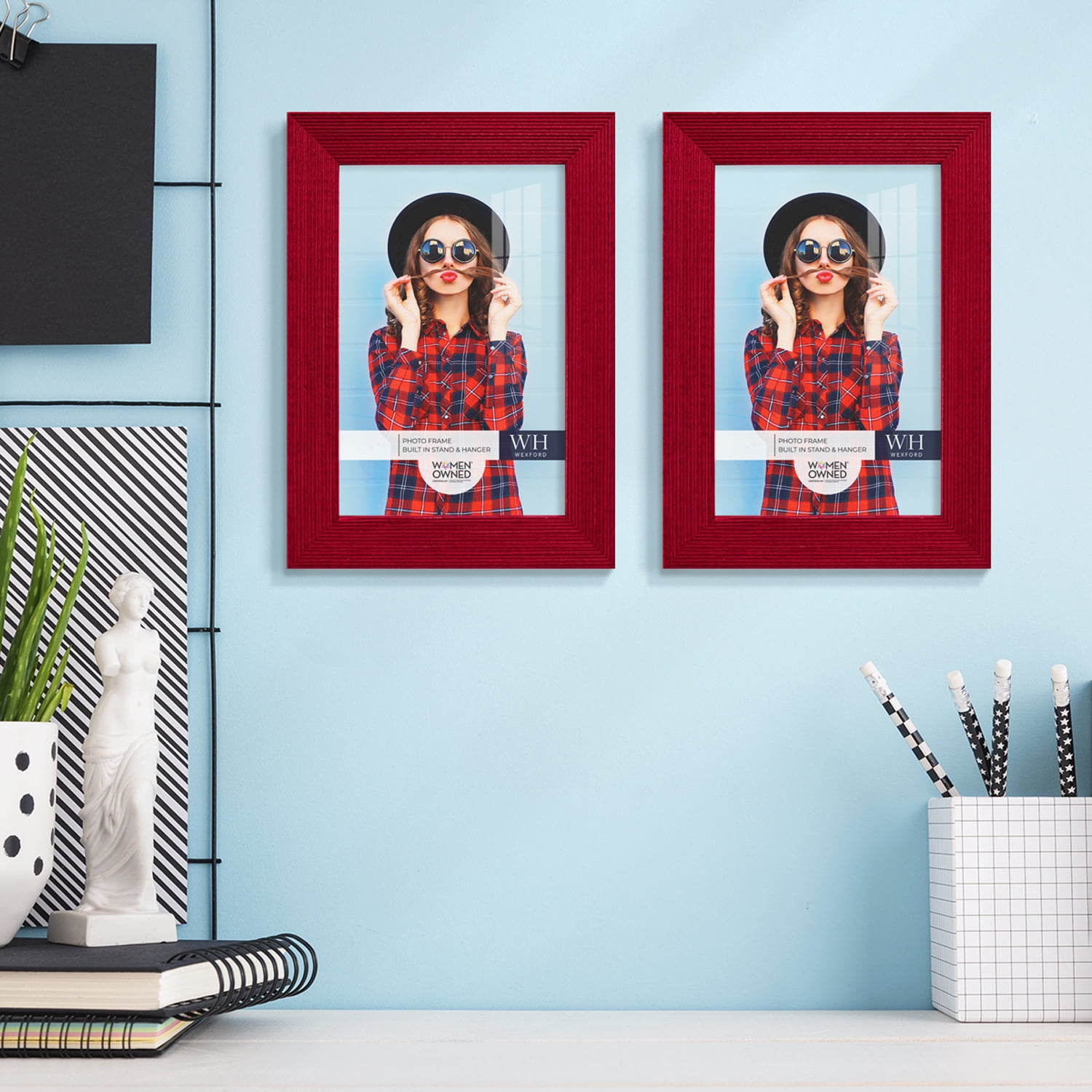 Grooved 4 in. x 6 in. Red Picture Frame (Set of 2)