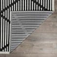 thumbnail image 5 of Hauteloom Anah Moroccan Geometric Area Rug - Outdoor Safe - Striped Diamond Performance Carpet for Porch, Patio, Living Room - High Traffic Rug - Black and White- 6'7" x 9' (6x9 Area Rug), 5 of 19