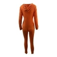 thumbnail image 3 of Aayomet Bodycon Jumpsuit For Women Women Jumpsuit Long Sleeve Solid Hoodie Zipper Pajamas Leopard Jumpsuit,Orange M, 3 of 5