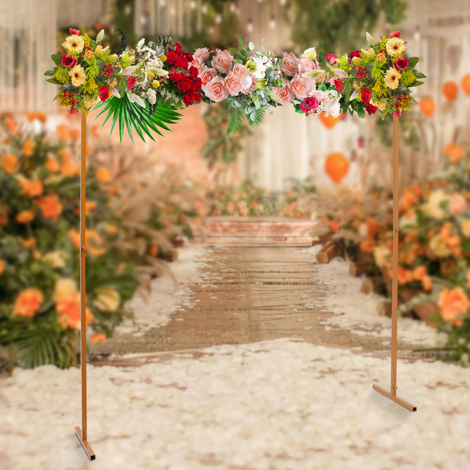 Iron Large Balloon Arch Set Stand Base Frame Kit for Birthday Wedding Party Decoration
