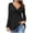 a-Black12028, variant on Womens Solid Black V Neck Long Sleeve Blouse Front Twist Detail Ruched Bust Loose Fit Flowy Hem Top For Casual Daily Wear Black XL