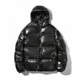 thumbnail image 2 of Chaquetas acolchadas brillantes con capucha Abrigos de invierno para hombres, 2 of 4