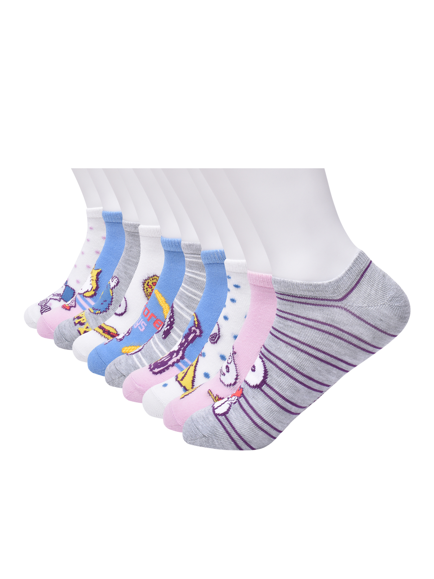 Peanuts Womens Graphic Super No Show Socks, 10-Pack, Sizes 4-10 - image 3 of 5