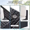 thumbnail image 4 of Rattan Wicker Patio Furniture, 7 Piece Patio Furniture Sofa Sets with 6 Rattan Wicker Chairs, Coffee Table/2 Pillows, Patio Conversation Set with Beige Cushions for Backyard Garden Pool, LLL4256, 4 of 11