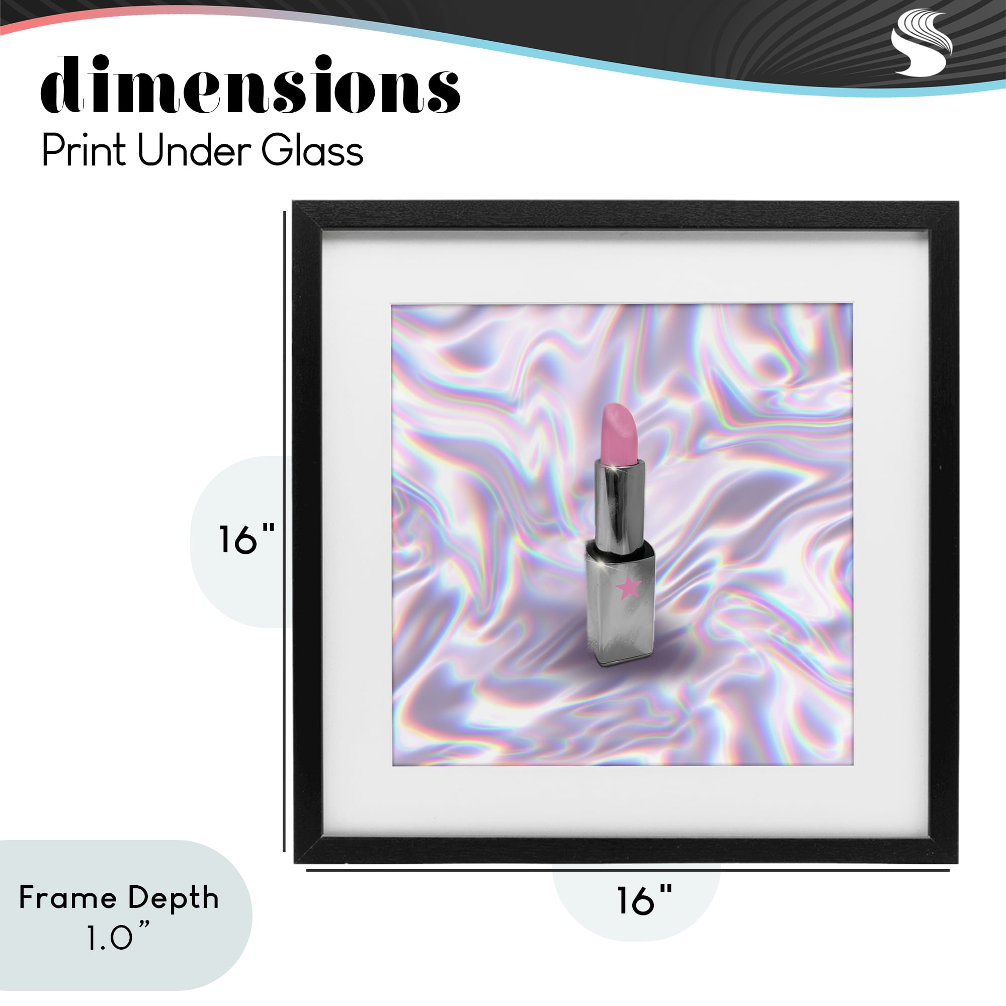 Stupell Industries Iridescent Icon Lipstick Black Framed Print Under Glass, design by Matthew Piotrowicz