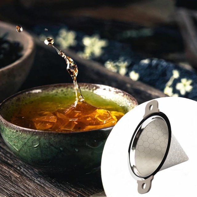 304 tazas de té de té de té de malla de acero inoxidable tazas de tetera reutilizable de tetera verter sobre filtro de café goteo té té té