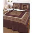 thumbnail image 3 of Quilts Full Size Bedding Set, Brown Western Cowboy Lightweight Quilted Comforter, Farmhouse Country Textured Soft Reversible Bedspread Coverlet with Pillow Covers for All Season, 78" x 90", 3 of 7