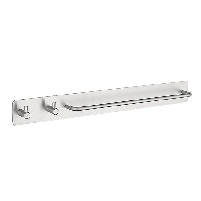 Self-adhesive Brushed Finish Stainless Steel Towel Bar Rack With Hook Bathroom Hand Bath Towel Holder Storage Organizer
