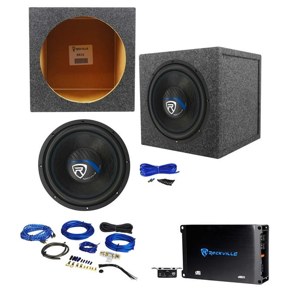 Rockville K5 W12K5S2 12" 1400w Subwoofer Sealed Sub Box Mono Amplifier Amp Kit