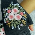 thumbnail image 5 of Gloves for Women Men Winter H Embroidered Gloves Knitted Gloves Imitation Lace Gloves Winter Warm Gloves H Woven Gloves Black One Size, 5 of 5