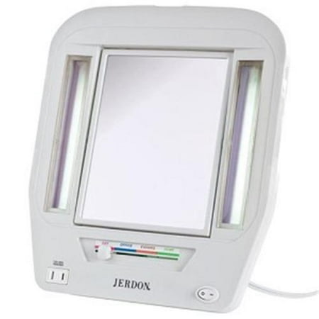 Jerdon Style JGL7W 5X-1X Fluorescent Lighted Makeup Mirror, White