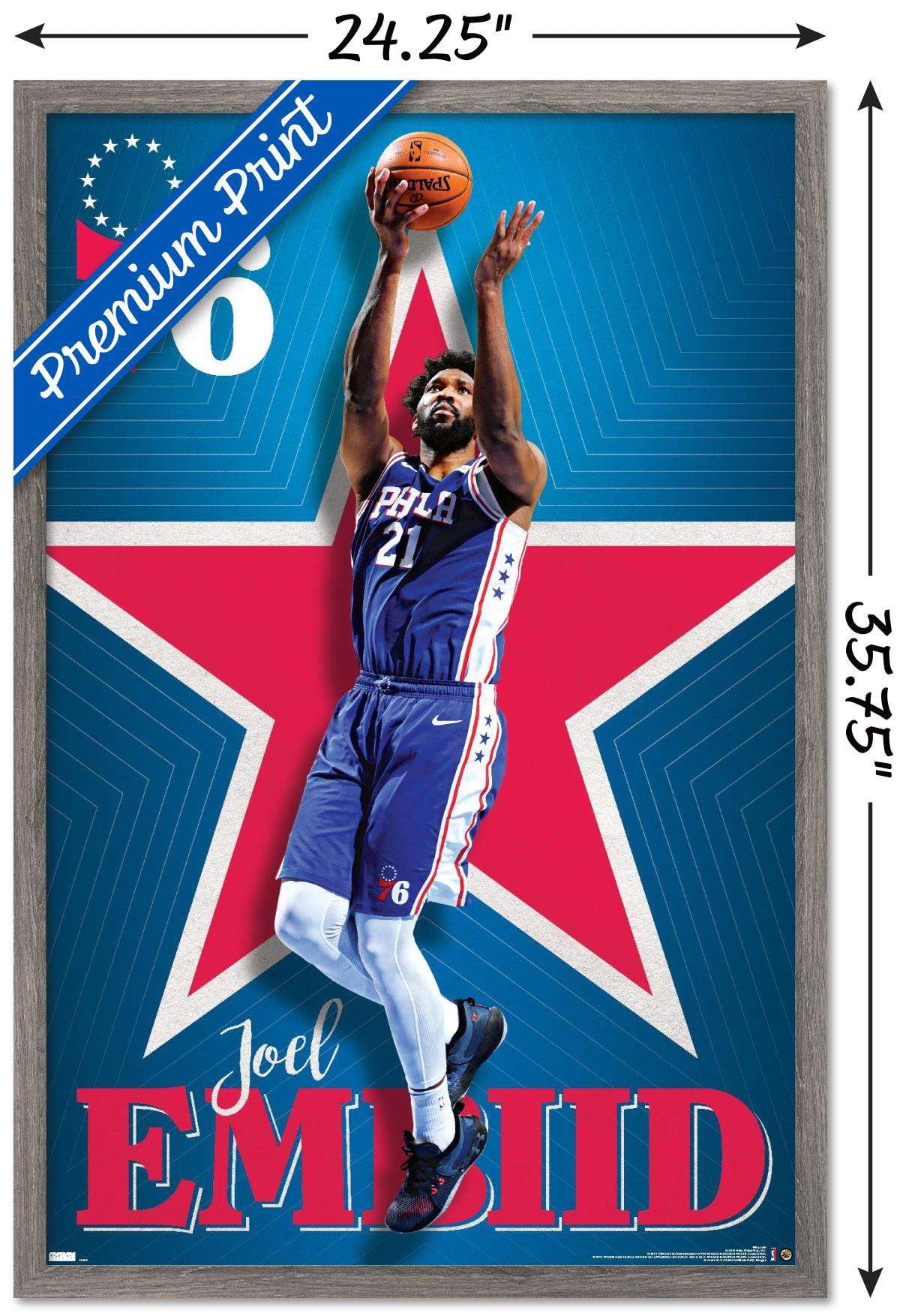 NBA Philadelphia 76ers - Joel Embiid 20 Wall Poster, 22.375" x 34", Framed