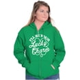 thumbnail image 4 of I'll Be Your Lucky Charm Clover Zip Up Hoodie Men's Women's Brisco Brands S, 4 of 6